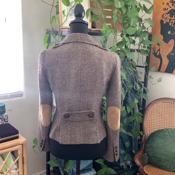 Comptoir Des Cotonniers Brown Wool Tweed Double Breasted Blazer Jacket - Picture 3 of 7